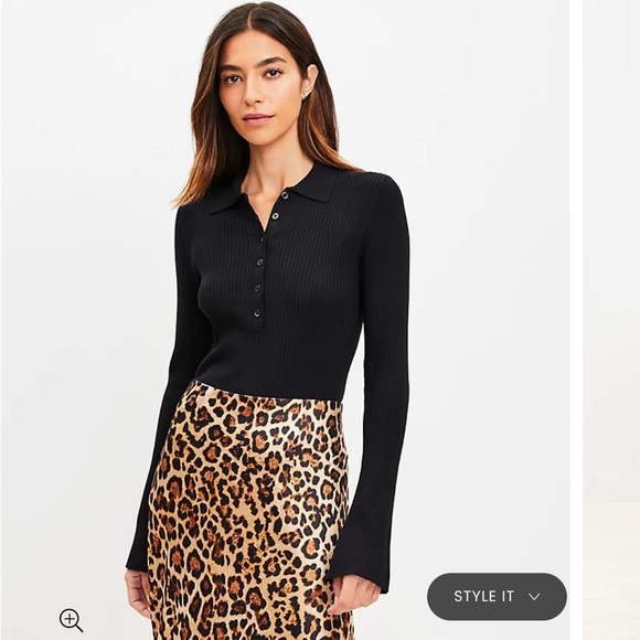 New The Loft Black Ribbed Sweater - Picture 1 of 3